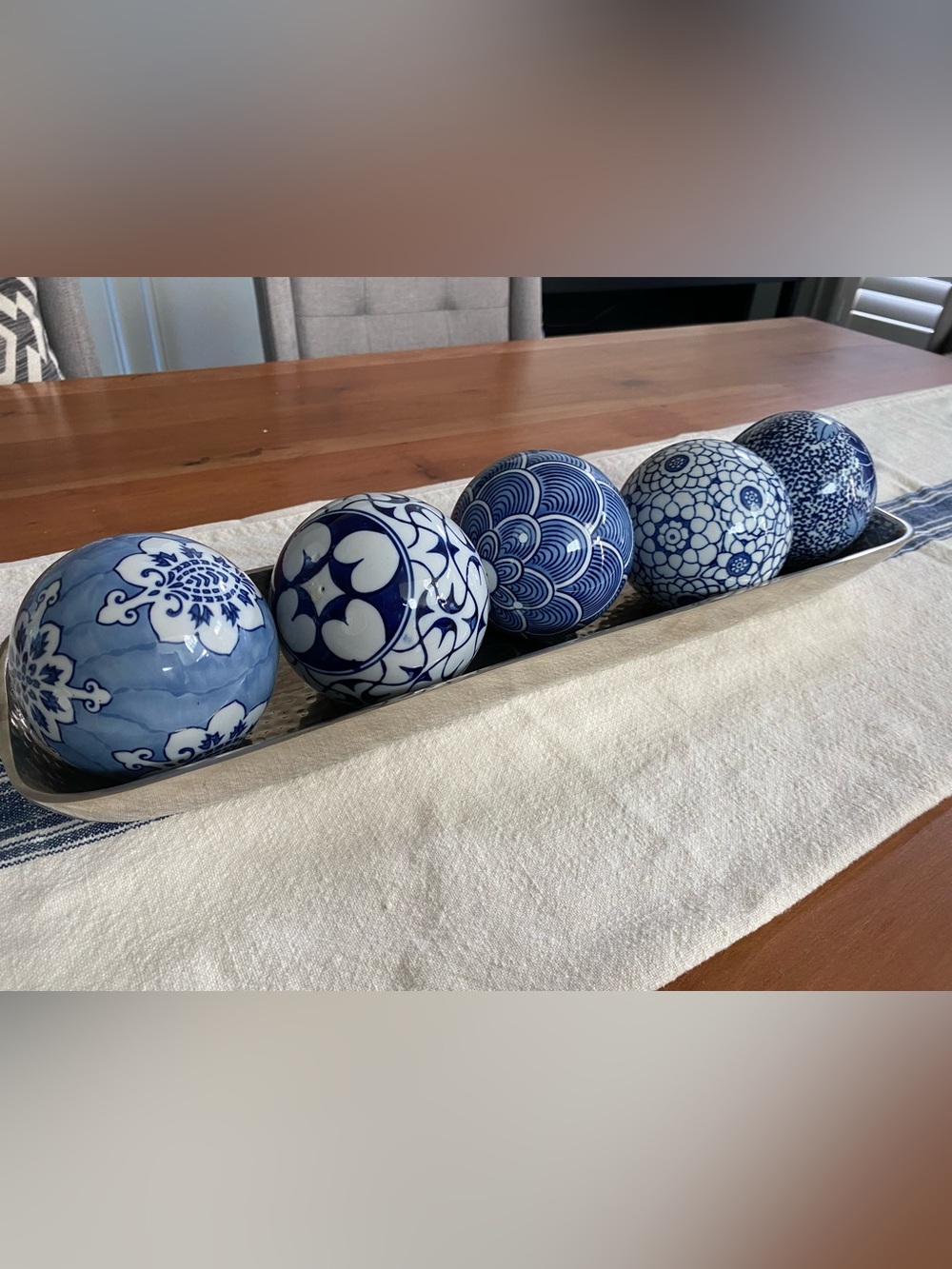 Blue and White Decorative Ceramic Balls